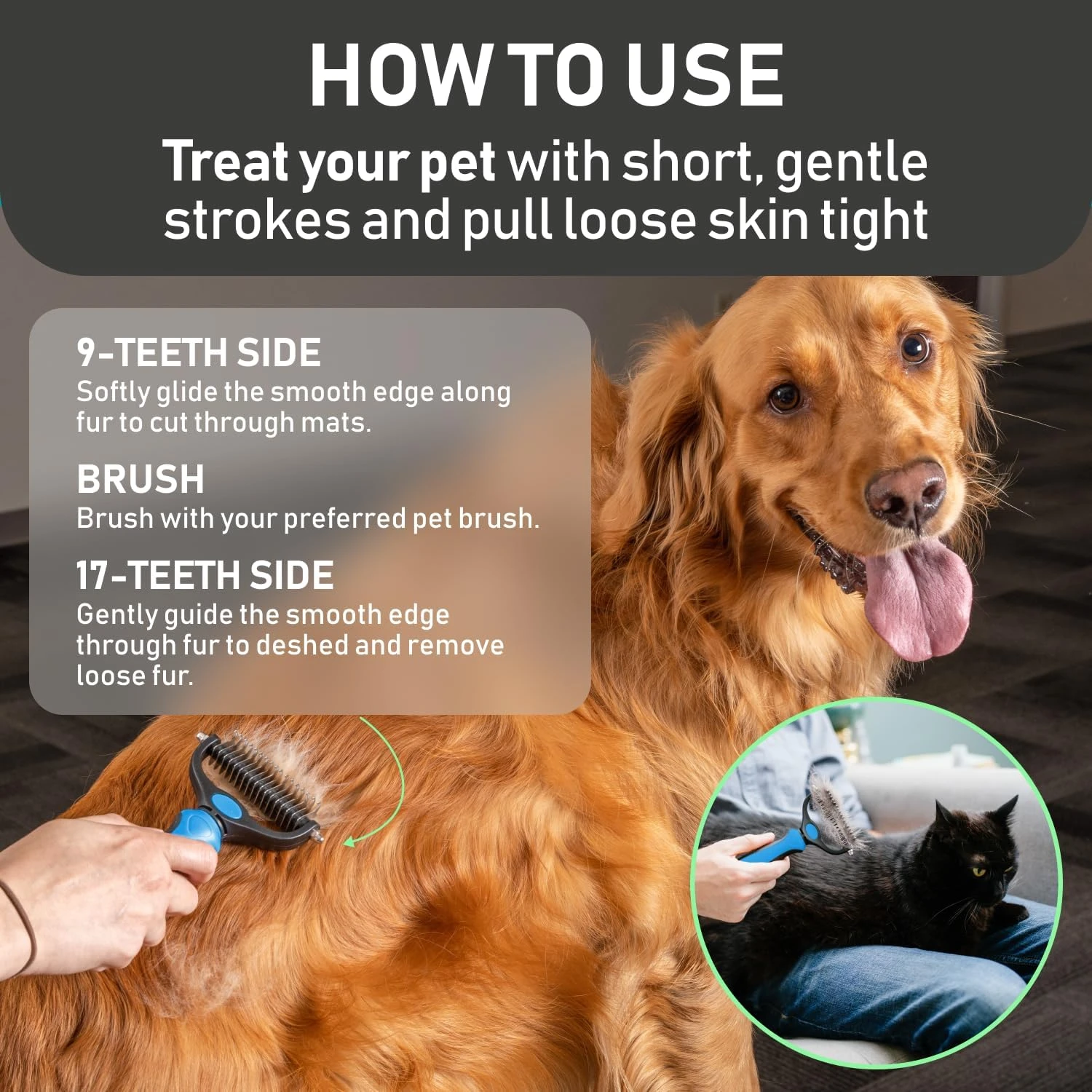 Maxpower Planet Pet Grooming Brush - Double Sided Shedding and Dematting Underco