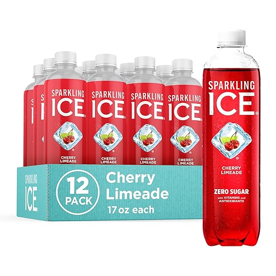 Sparkling Ice, Black Raspberry Sparkling Water, Zero Sugar Flavored Water, with Vitamins and Antioxidants, Low Calorie Beverage, 17 fl oz Bottles (Pack of 12)