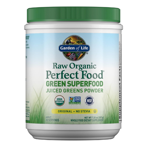 Garden of Life Raw Organic Perfect Food Green Superfood Powder – Stevia-Free, 30