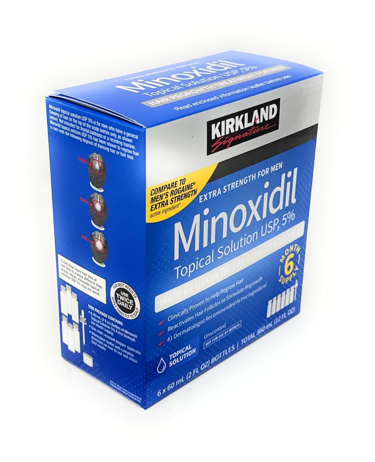 Kirkland Signature Minoxidil 5% Extra Strength for Men | Hair Regrowth Treatment