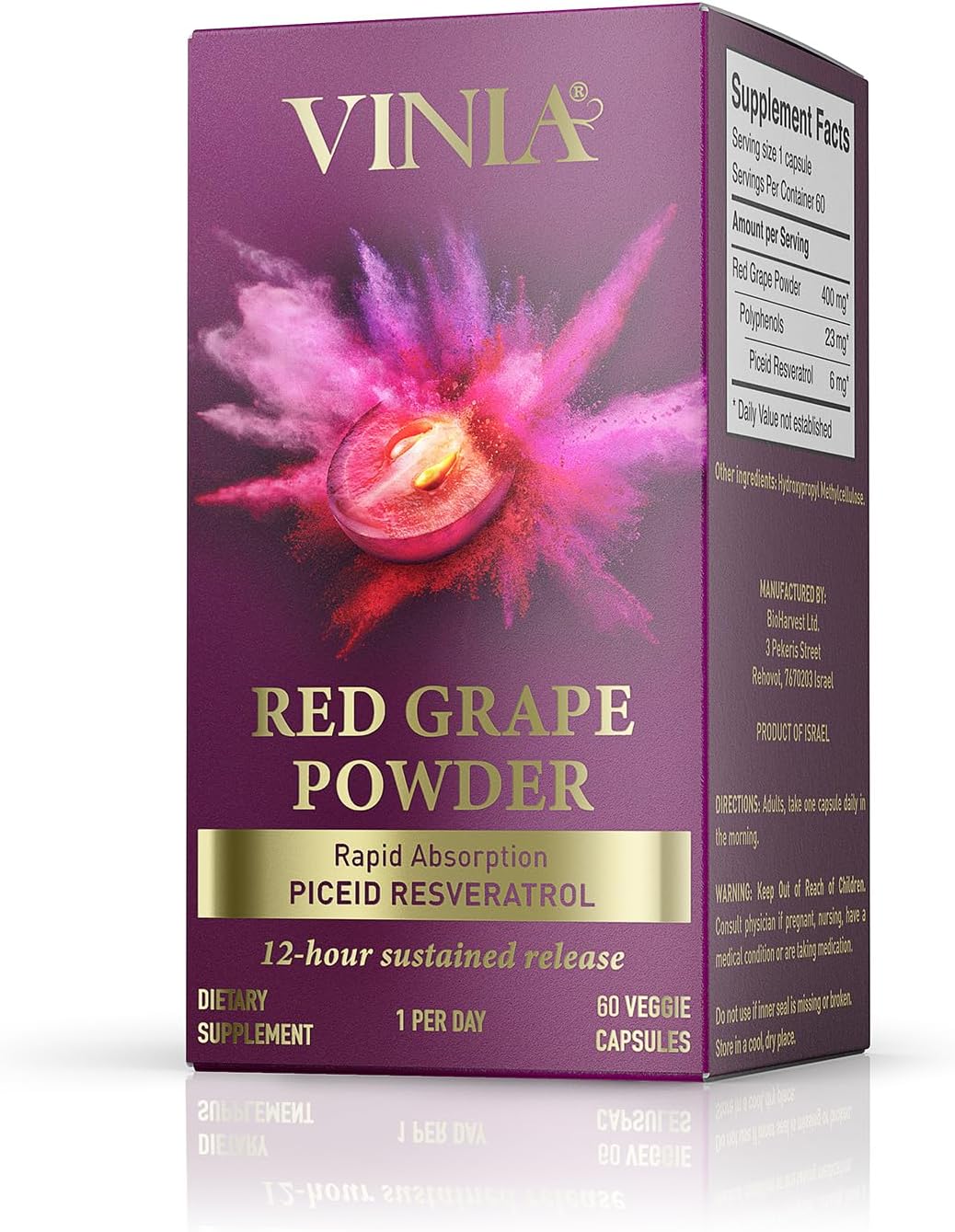 VINIA Piceid Resveratrol Supplement – Blood Flow, Nitric Oxide & Heart Health Su
