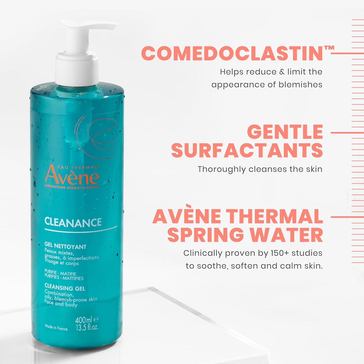 Avène Cleanance Cleansing Gel – Soap-Free, Alcohol-Free Cleanser for Acne-Prone 