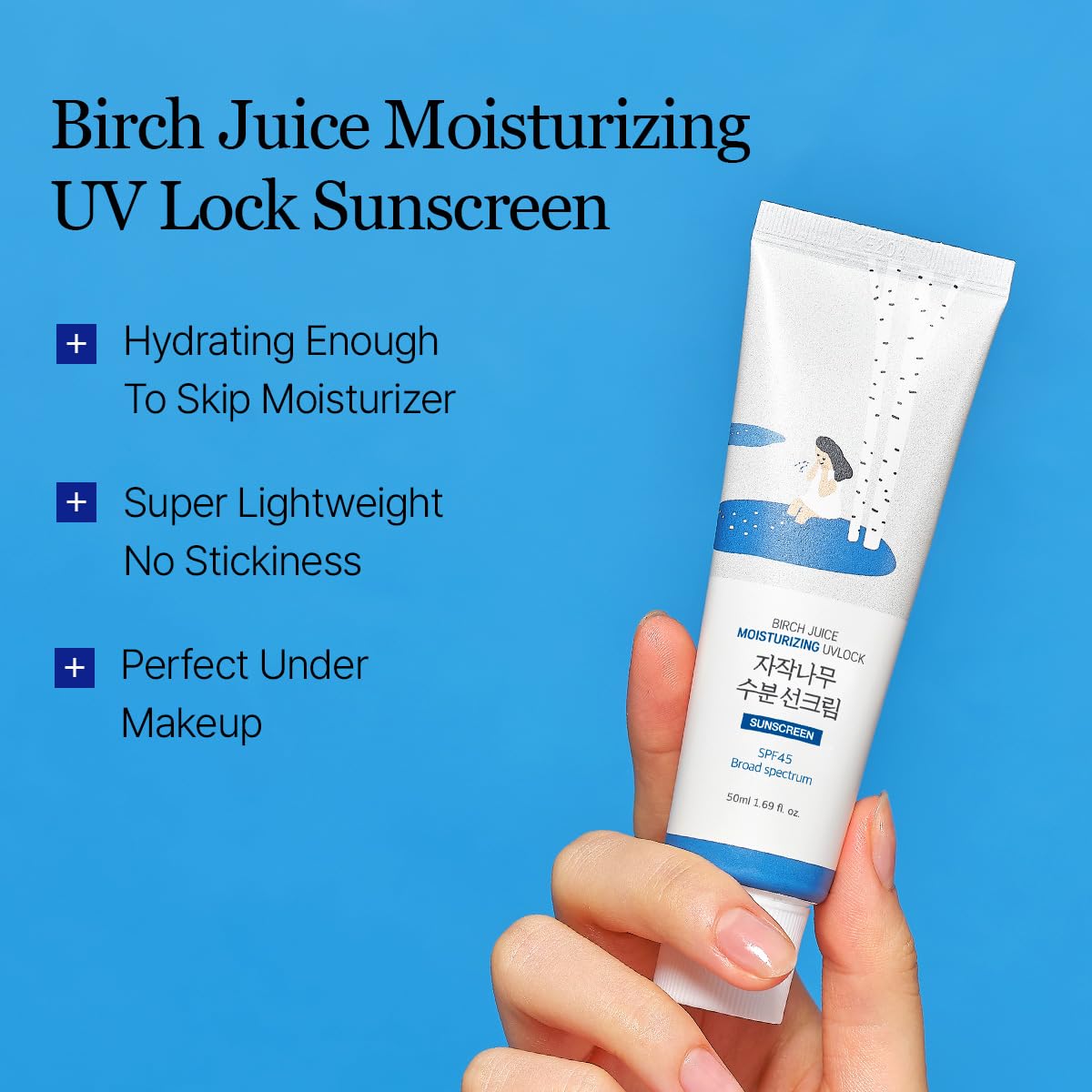 ROUND LAB Birch Juice Moisturizing UV LOCK SPF 45 – Lightweight Hydrating Korean