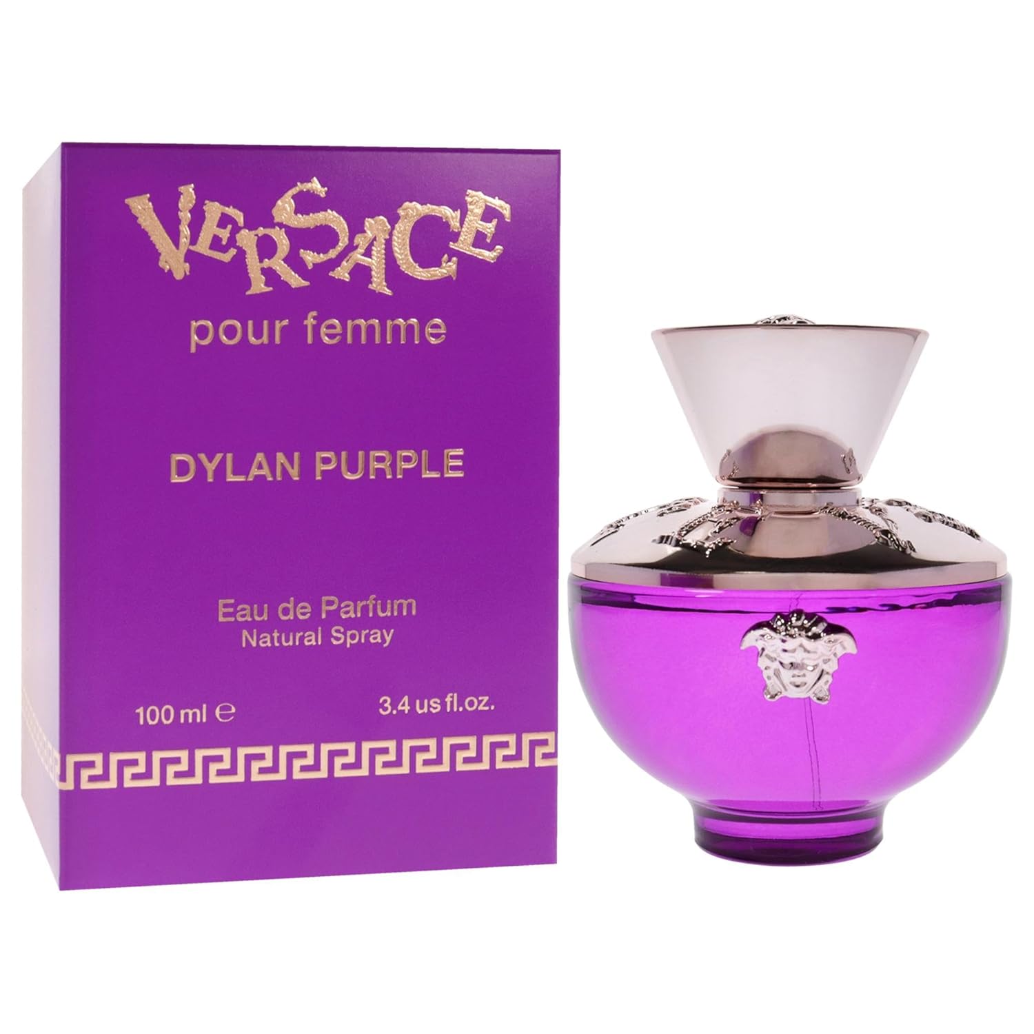 Versace Dylan Purple Eau de Parfum Spray for Women – 3.4 oz, Fruity Floral Luxur