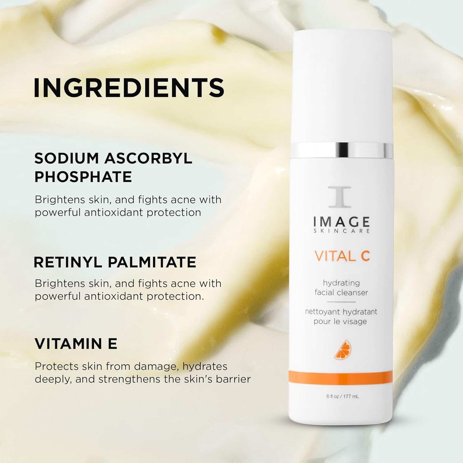 IMAGE Skincare VITAL C Hydrating Facial Cleanser – Gentle Vitamin C Face Wash wi