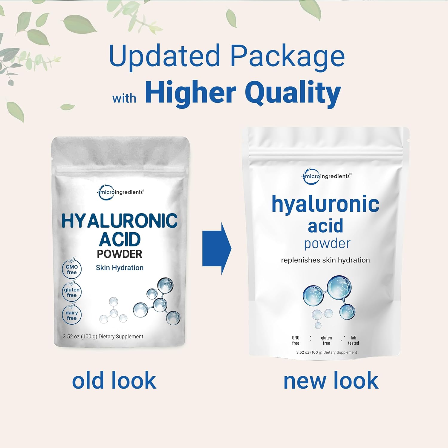 Micro Ingredients Hyaluronic Acid Serum Powder – Low Molecular Weight, Skin Hydr