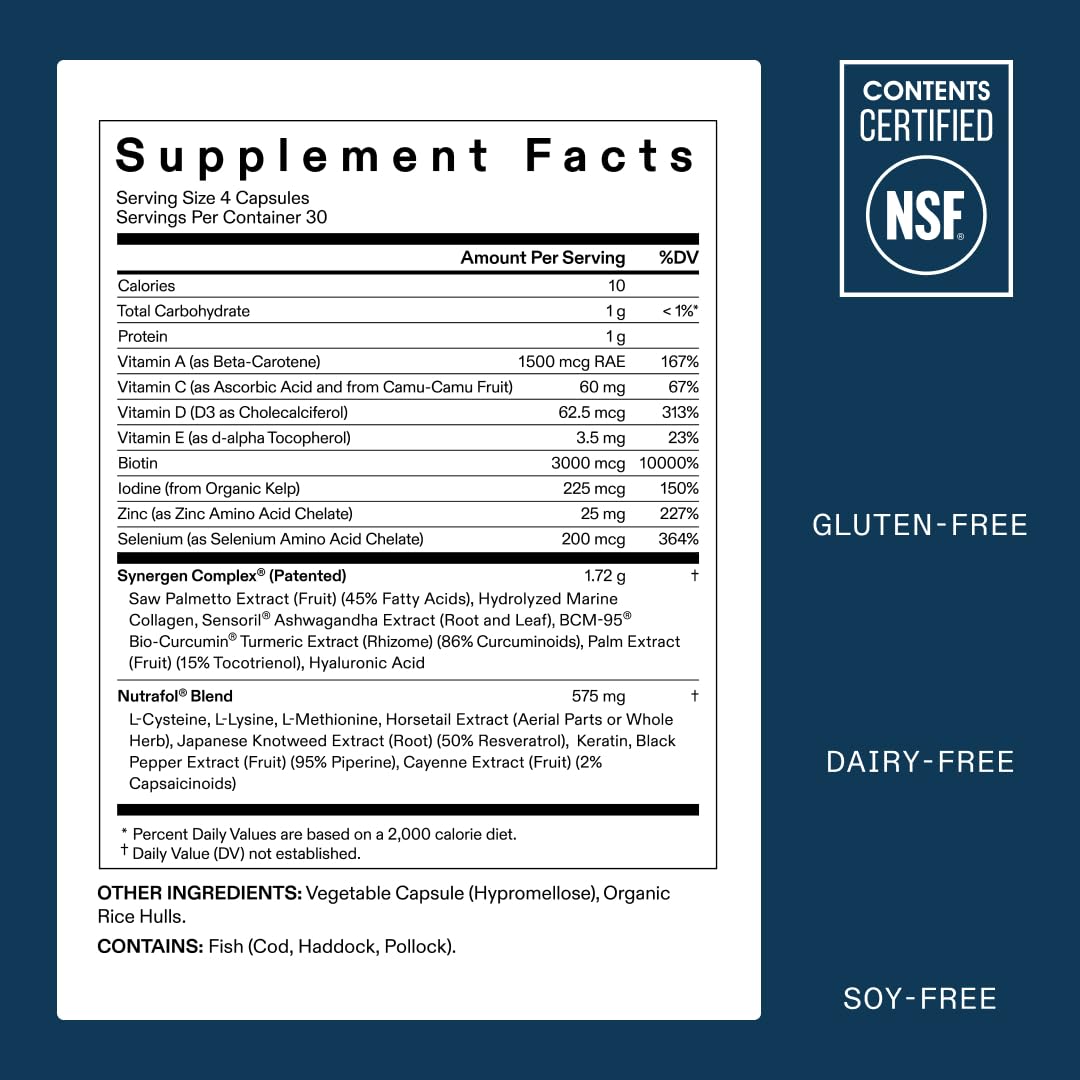 Nutrafol Men’s Hair Growth Supplements Thicker Hair & Fuller Scalp,1-Month Suppl