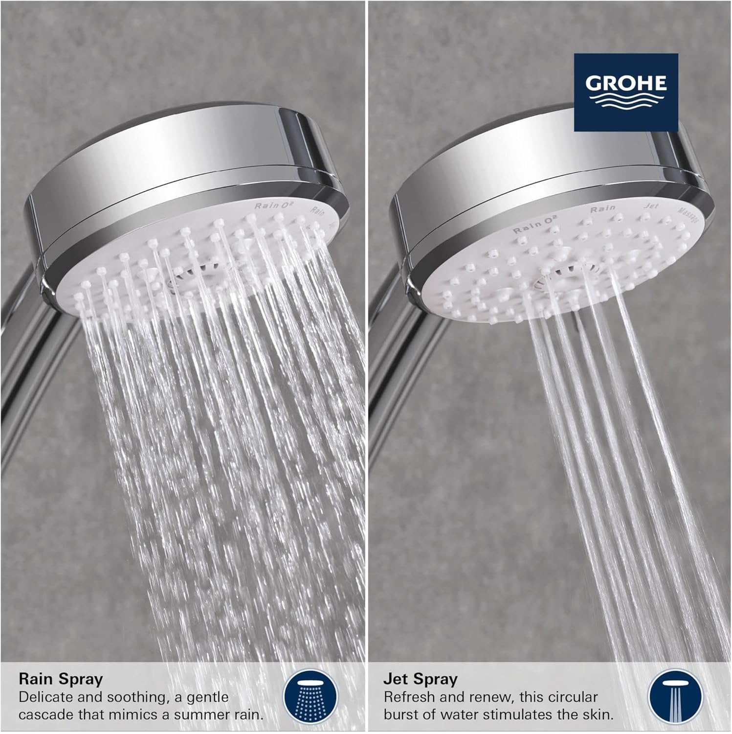 Grohe Tempesta Cosmopolitan 100 Hand Shower – 2 Spray Settings, High-Quality Bat