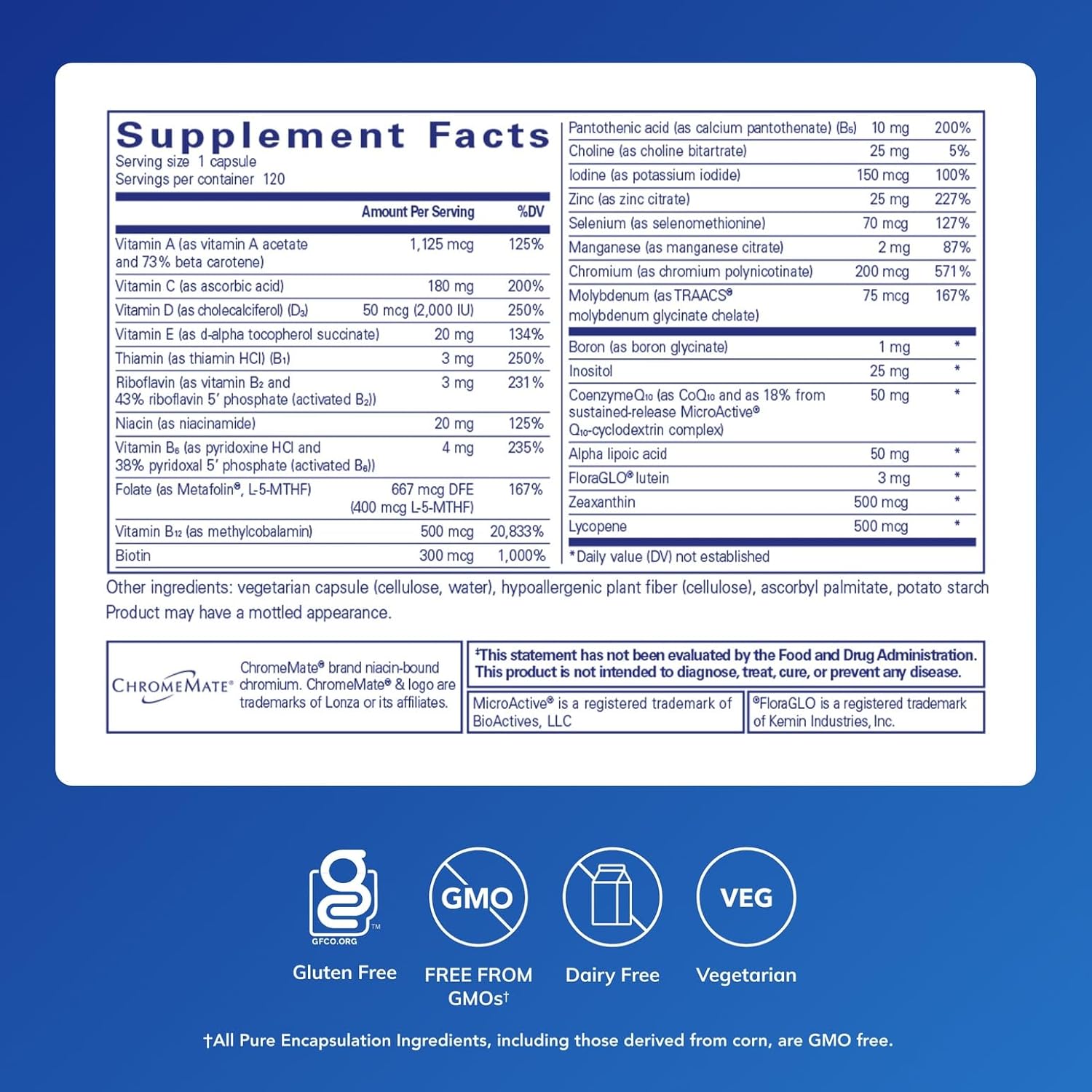 Pure Encapsulations O.N.E. Multivitamin – Once Daily Multivitamin with Metafolin
