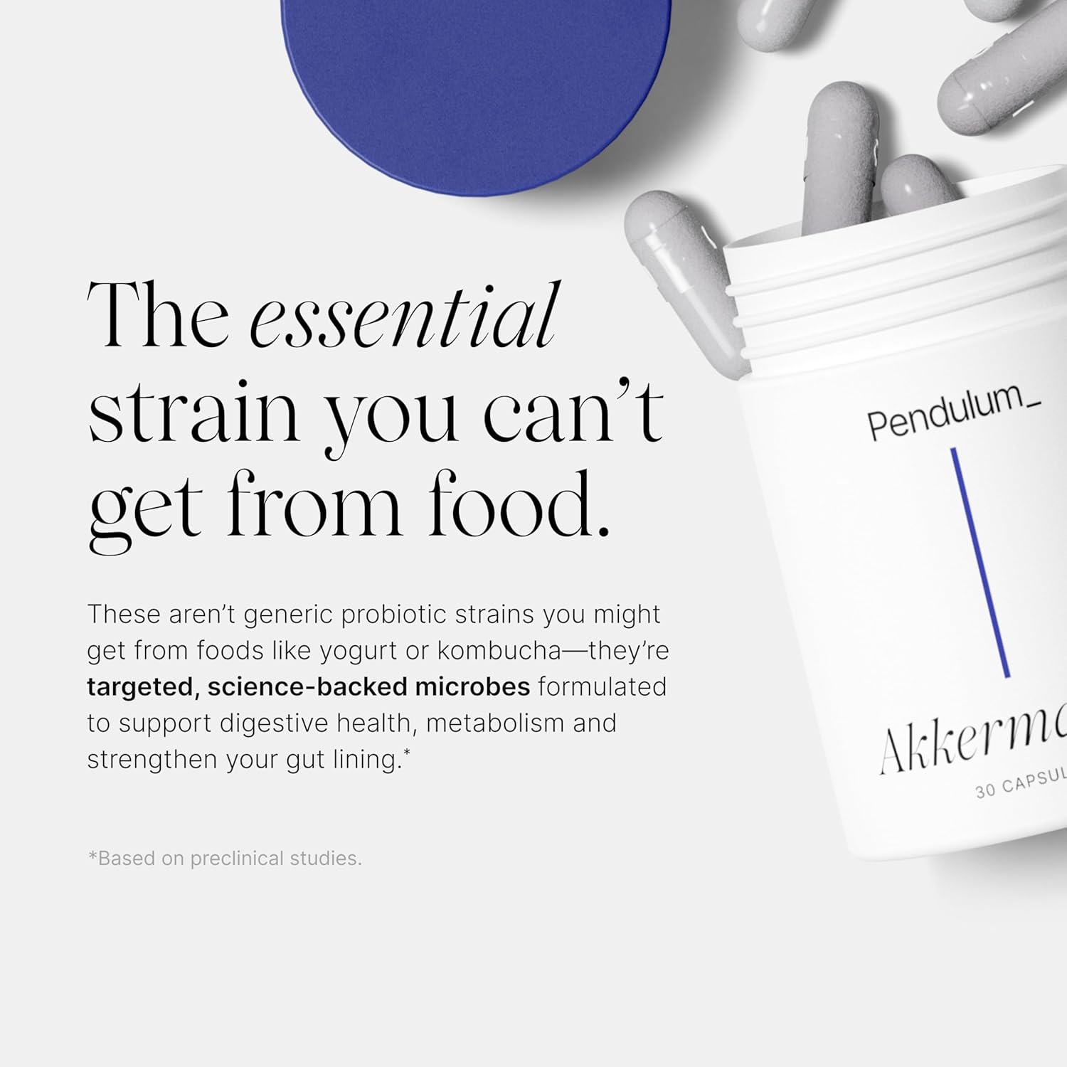 Pendulum Akkermansia Probiotic with Prebiotic Fiber – Gut Health Supplement for 