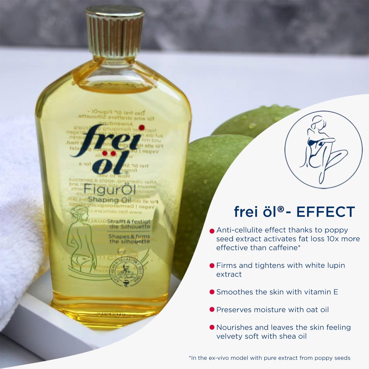 frei öl Shaping Oil – Body Oil for Cellulite Reduction, Firming & Tightening, Po