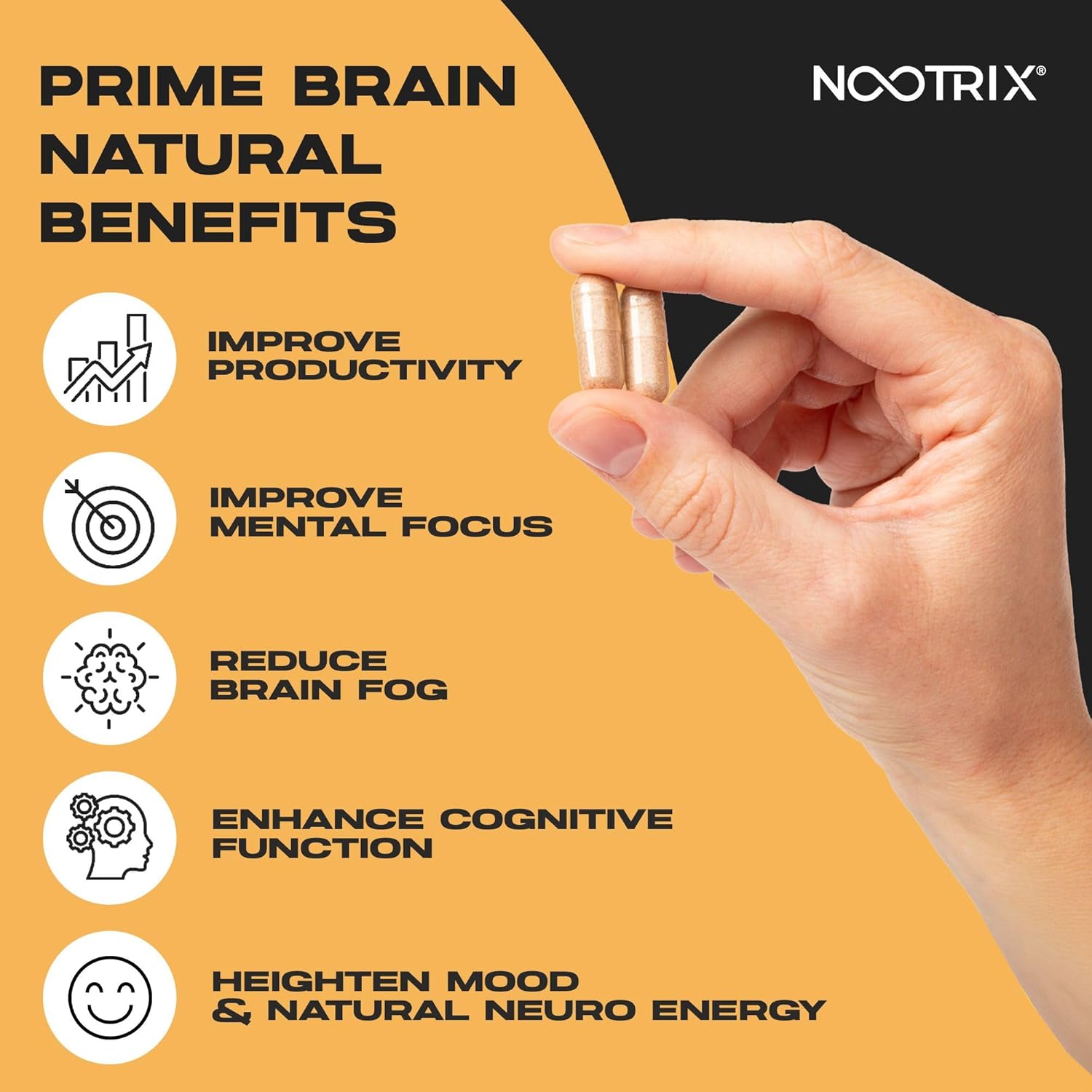 Nootrix Prime Brain Nootropic Supplement – Supports Memory, Focus, Cognitive Hea