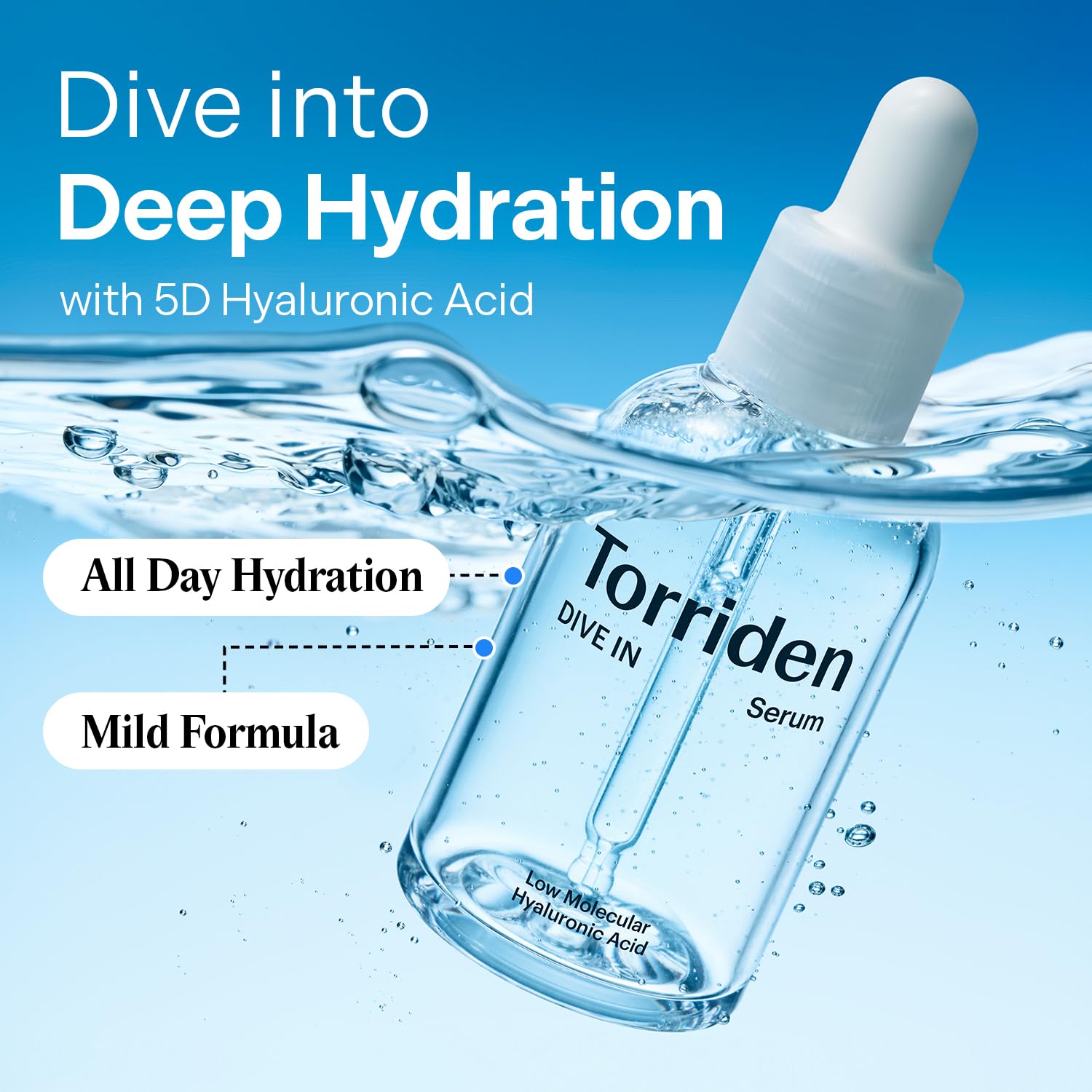 Torriden DIVE IN Hyaluronic Acid Serum – Deep Hydration Face Serum for Plump, Gl