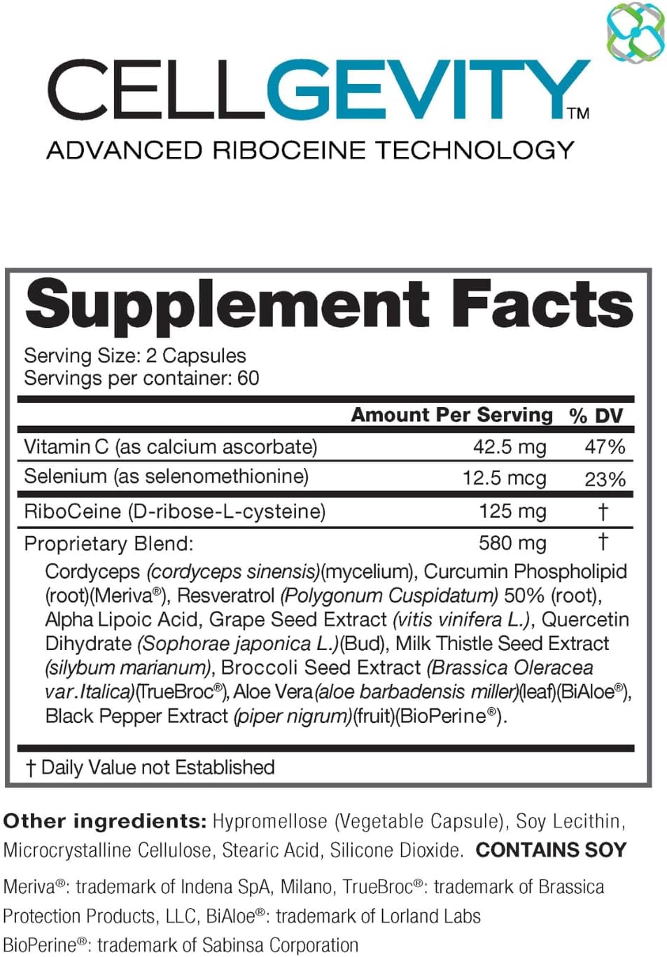 Cellgevity Advanced Riboceine Supplement – 120 Vegetable Capsules for Antioxidan