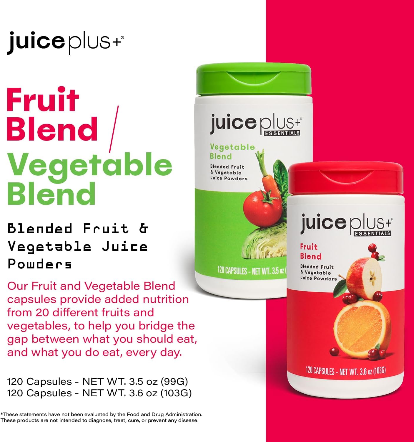 JuicePlus+ Fruit & Vegetable Blend – 20 Fruits & Veggies with Plant Nutrients, S