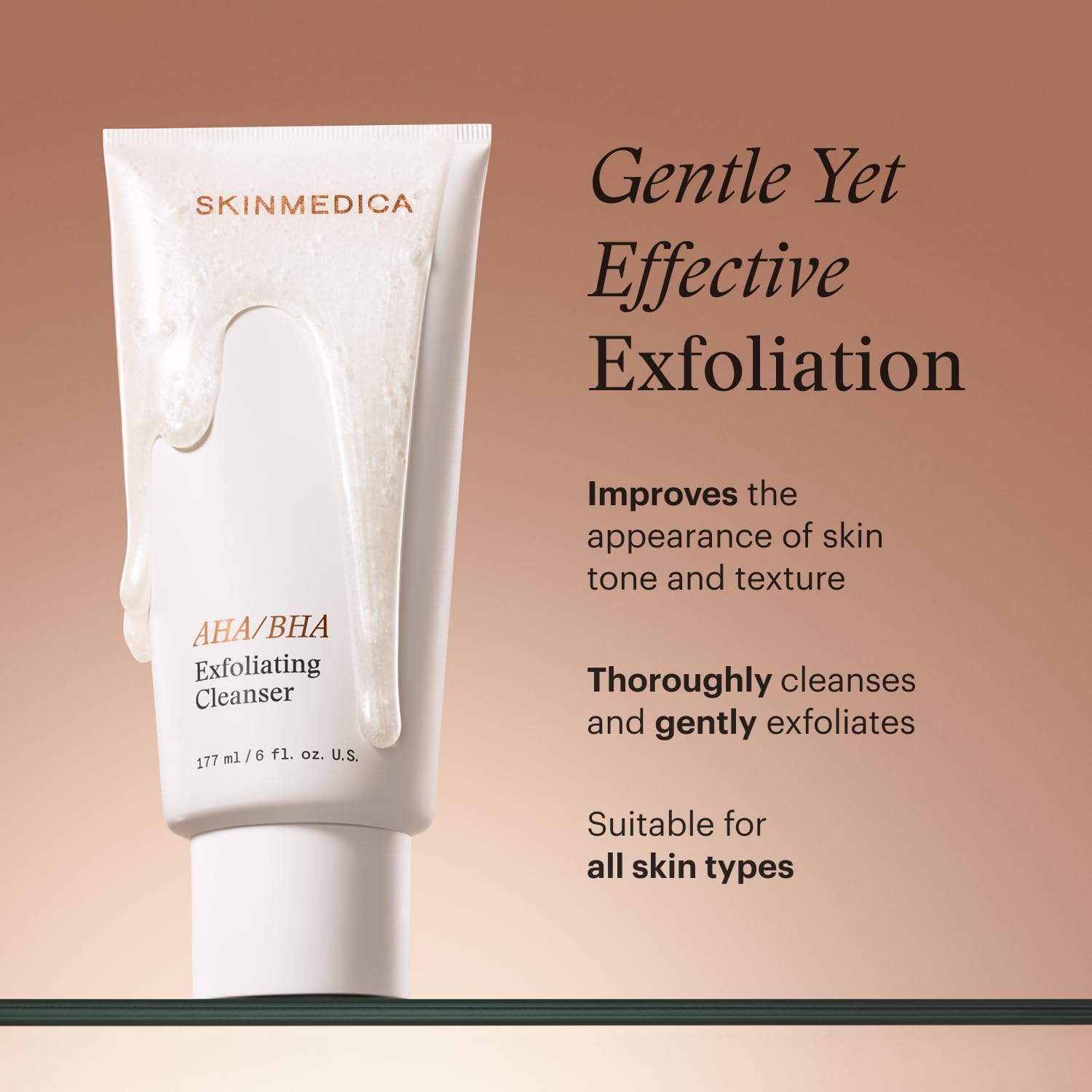 SkinMedica AHA/BHA Exfoliating Face Wash – Gentle Facial Scrub with Jojoba Oil f