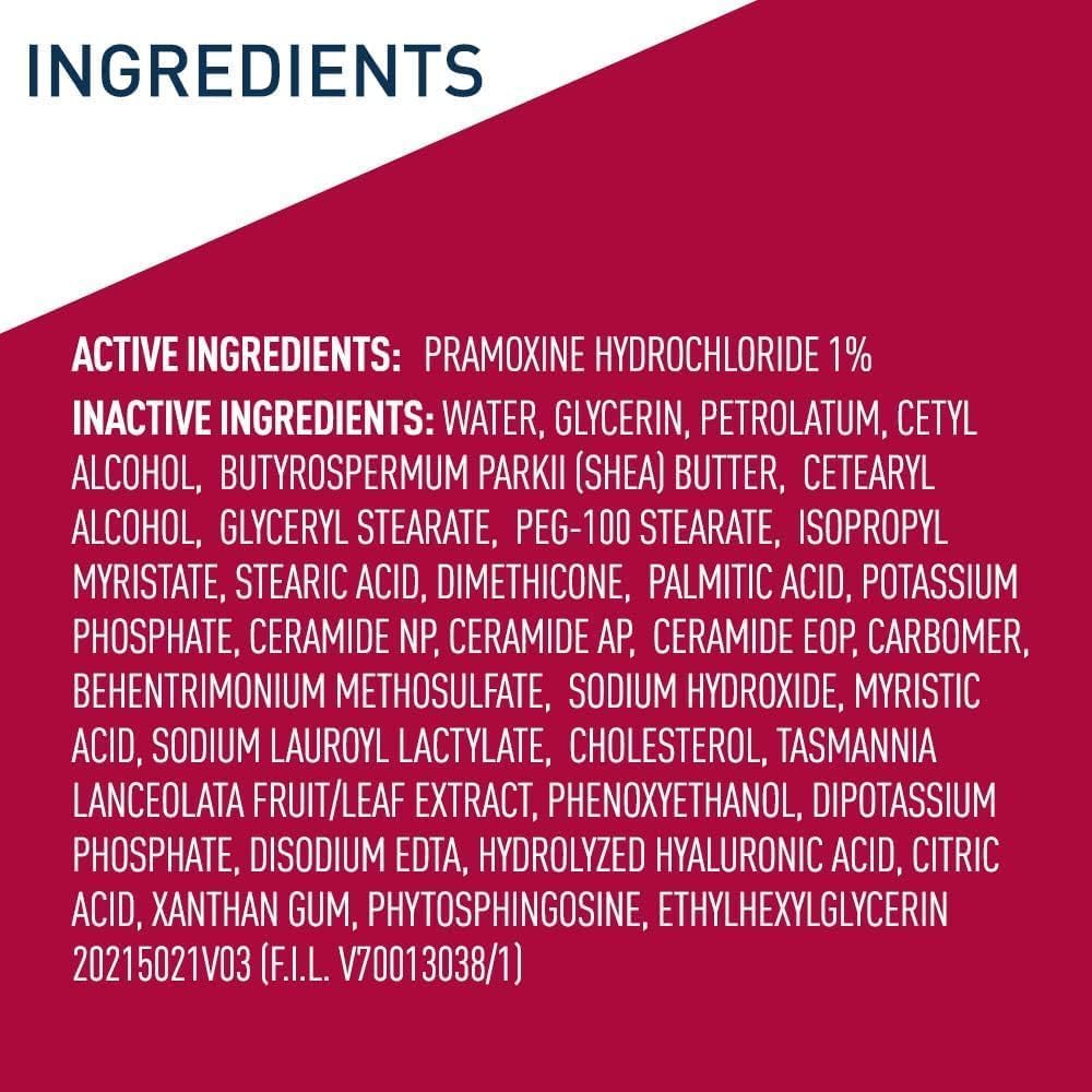 CeraVe Moisturizing Cream for Dry Skin with Pramoxine – Fragrance-Free Itch Reli