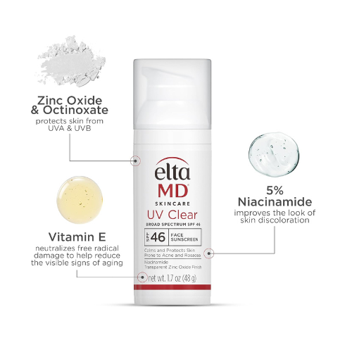 EltaMD UV Clear Face Sunscreen SPF 46 – Oil-Free, Zinc Oxide, Dermatologist Reco