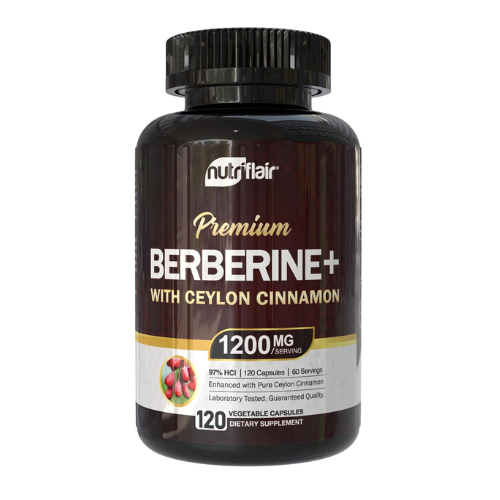 NutriFlair Berberine 97% HCl with Ceylon Cinnamon – High-Potency Blood Sugar & M