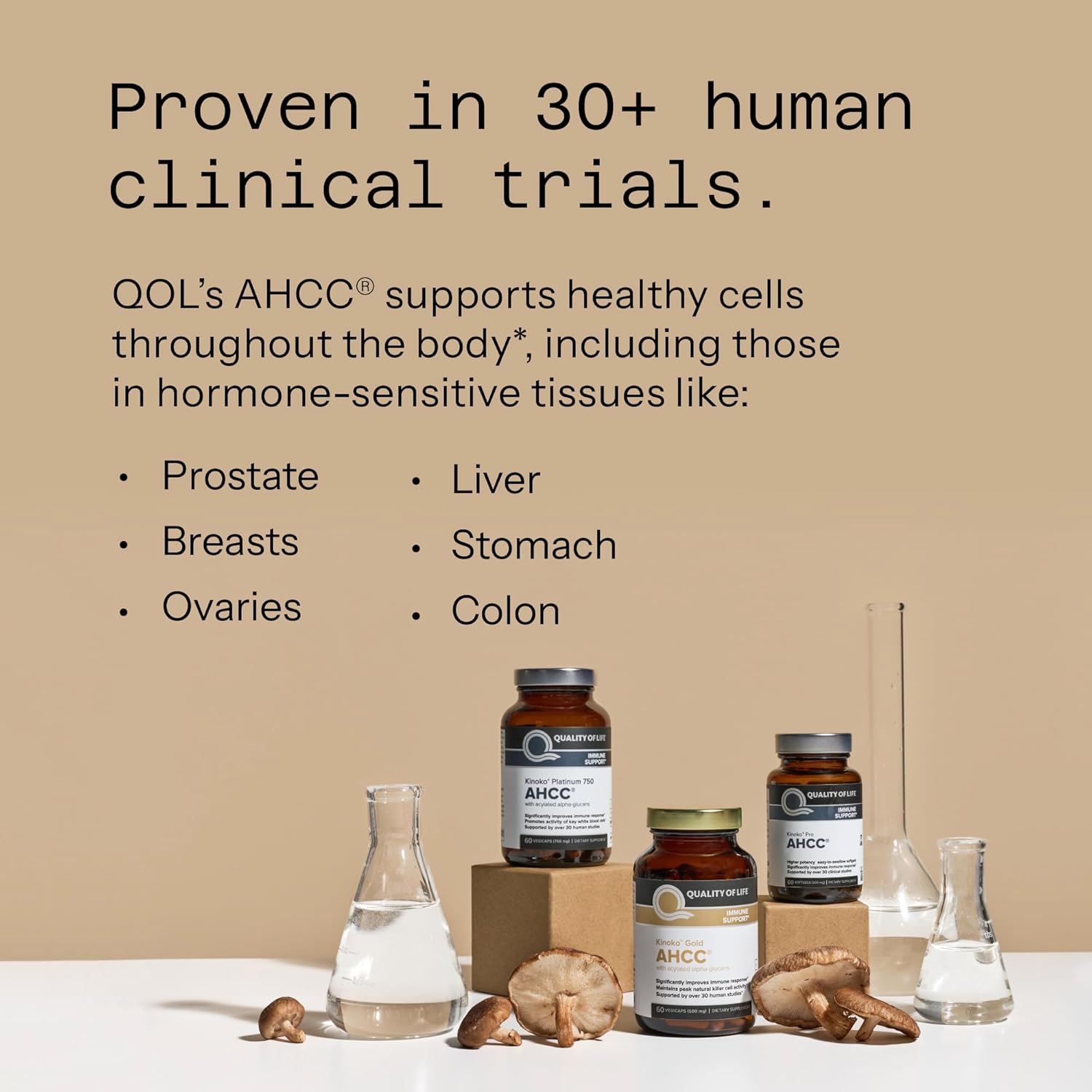 Quality of Life Premium Kinoko Platinum AHCC – 750mg Herbal Supplement for Immun