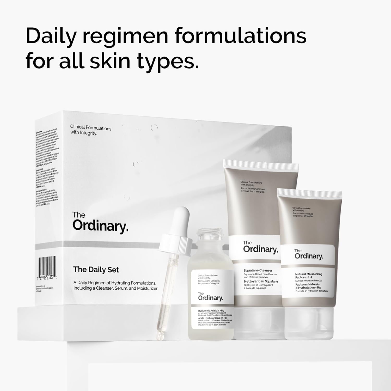 The Ordinary The Daily Set – Complete Daily Skincare Routine with Squalane Clean