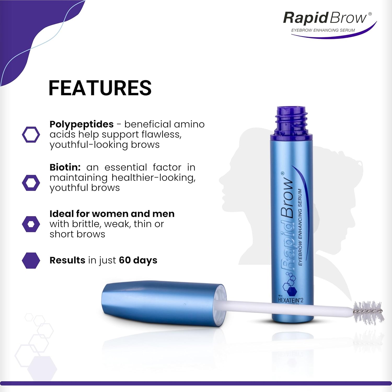 RAPIDBROW Eyebrow Enhancing Serum | Thicker, Fuller Looking Brows | Nourishing P