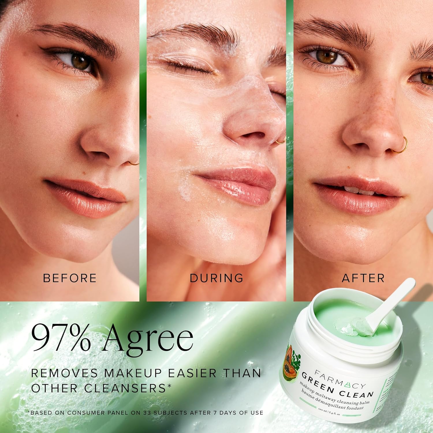 Farmacy Green Clean Makeup Remover Cleansing Balm – Waterproof Makeup & SPF Remo