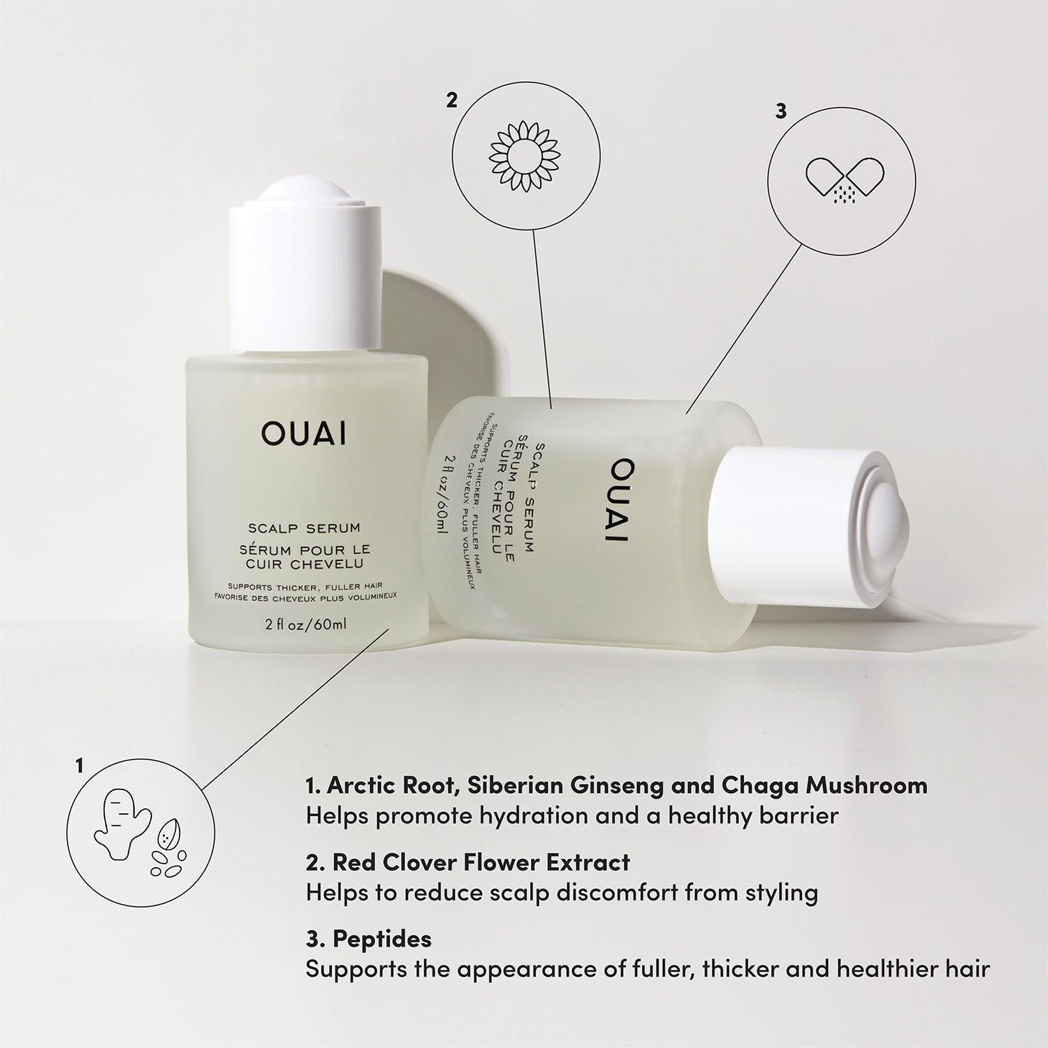 OUAI Scalp Serum – Hair & Scalp Treatment with Red Clover, Siberian Ginseng & Pe