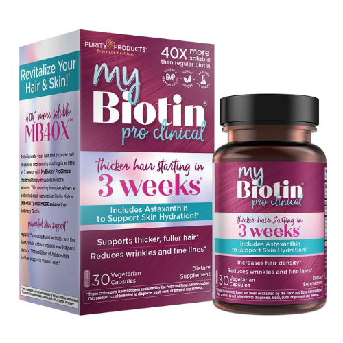 Purity Products MyBiotin ProClinical – Patented MB40X Biotin for Hair, Skin & Na