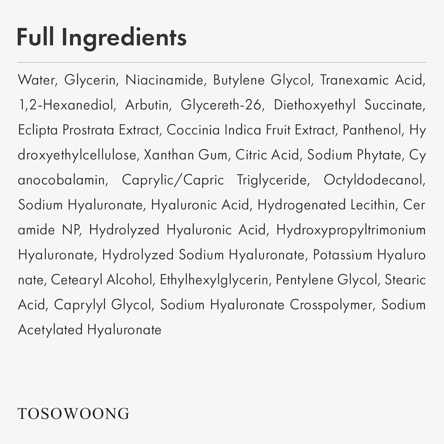 TOSOWOONG Niacinamide 10% + Tranexamic Acid 4% Serum – Brightening Facial Serum 