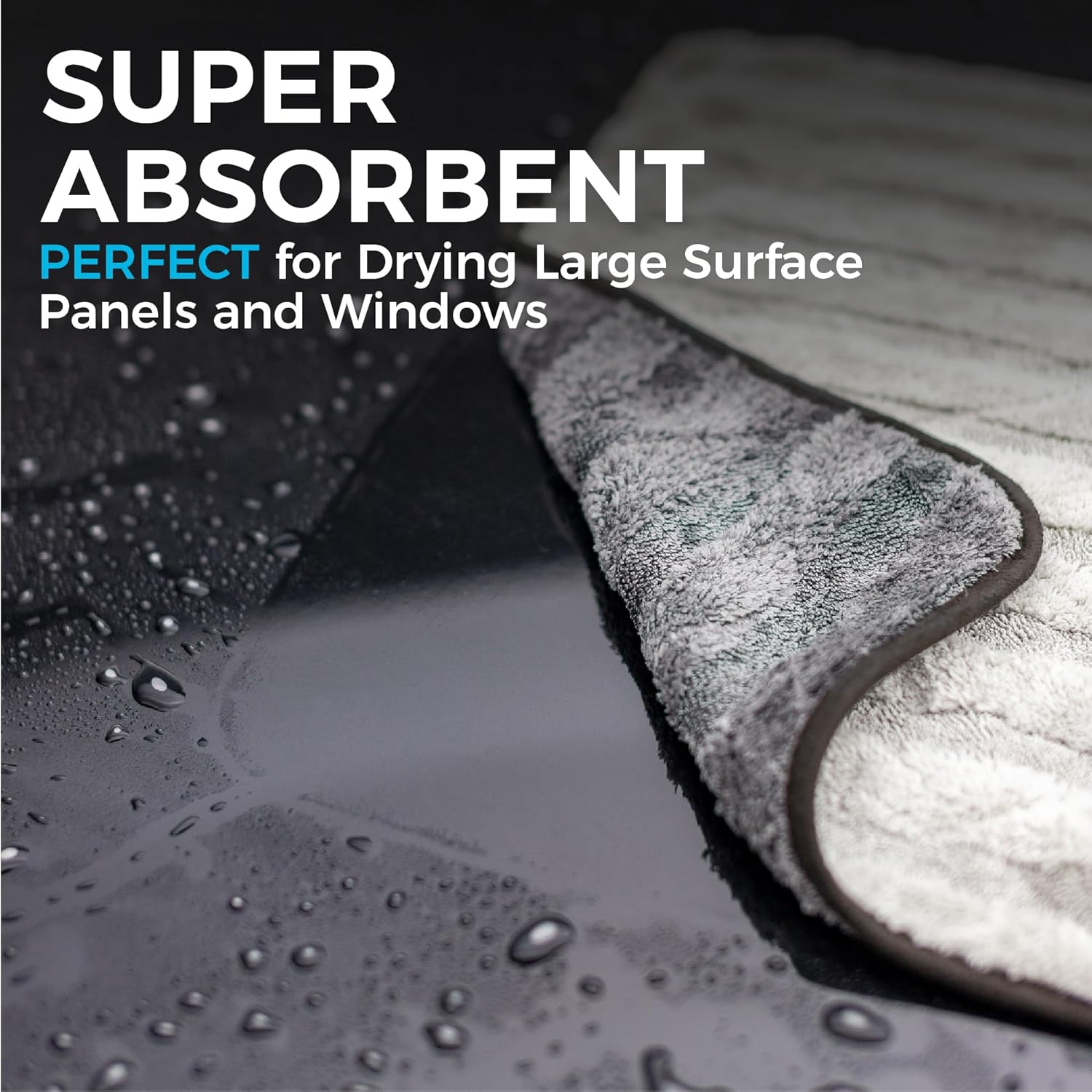 The Rag Company Gauntlet Car Drying Towel – 70/30 Korean Microfiber, 900 GSM, Fa