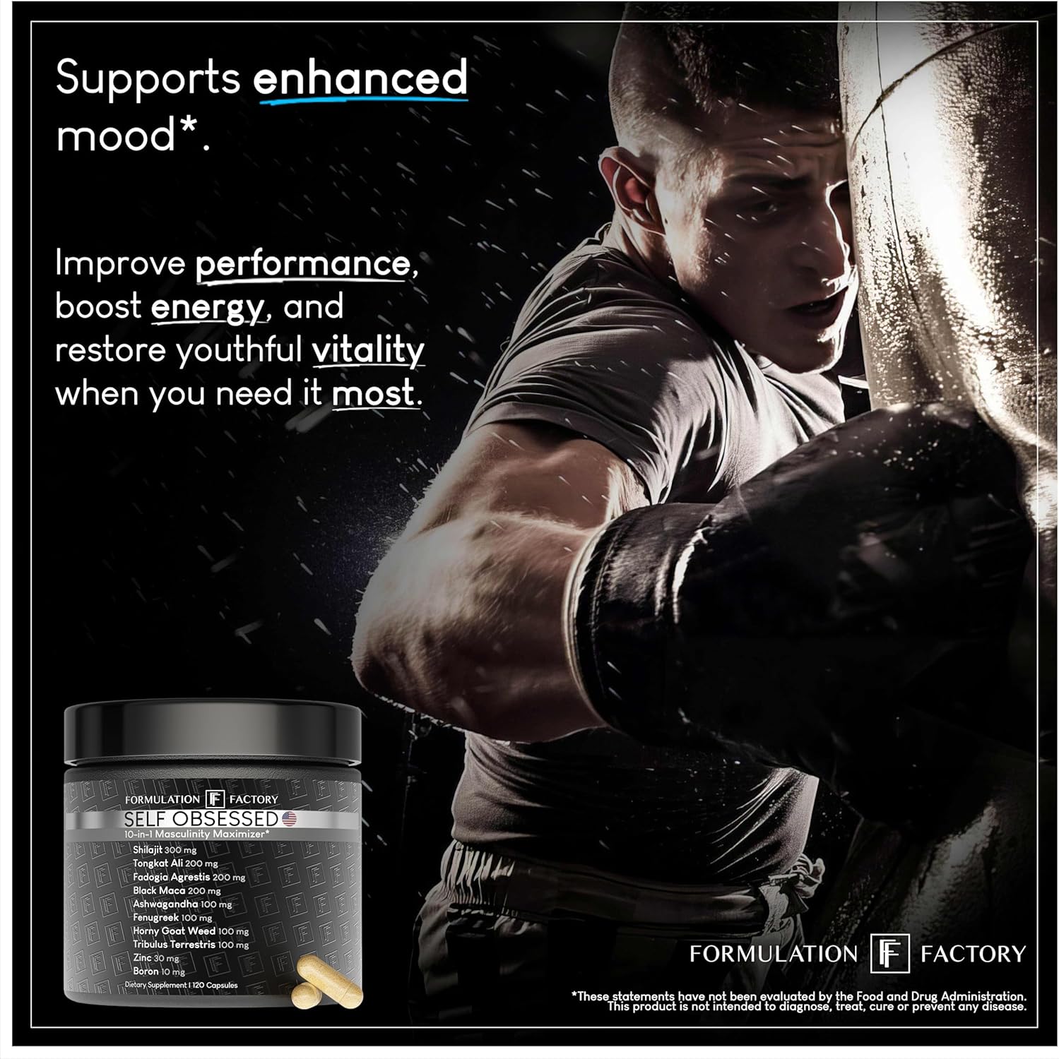 Formulation Factory Self Obsessed 10-in-1 Masculinity Maximizer – Shilajit, Tong
