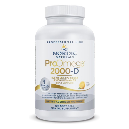 Nordic Naturals ProOmega 2000-D Lemon Flavor – Ultra High-Potency Fish Oil with 