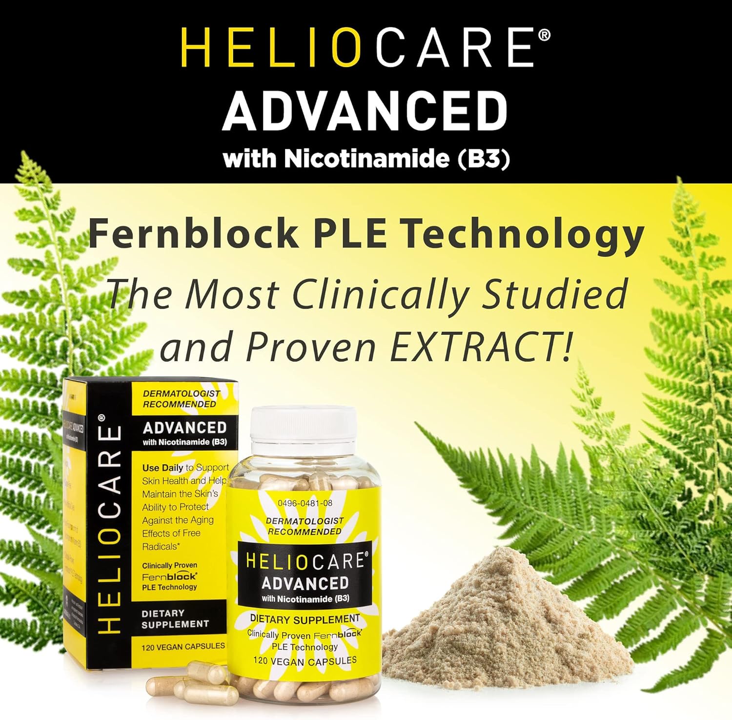Heliocare Advanced Niacin B3 Supplement – Fernblock PLE 240mg & Vitamin B3 500mg