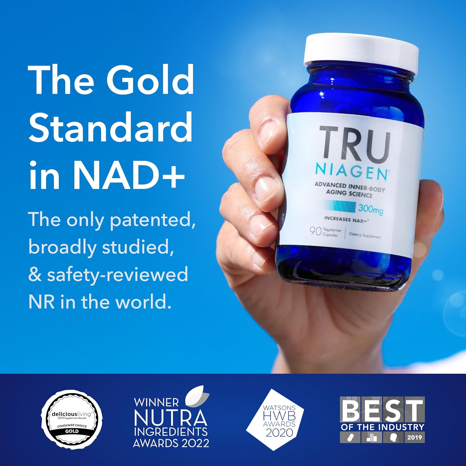 TRU NIAGEN Patented NAD+ Supplement – 300 mg Nicotinamide Riboside (NR) for Anti