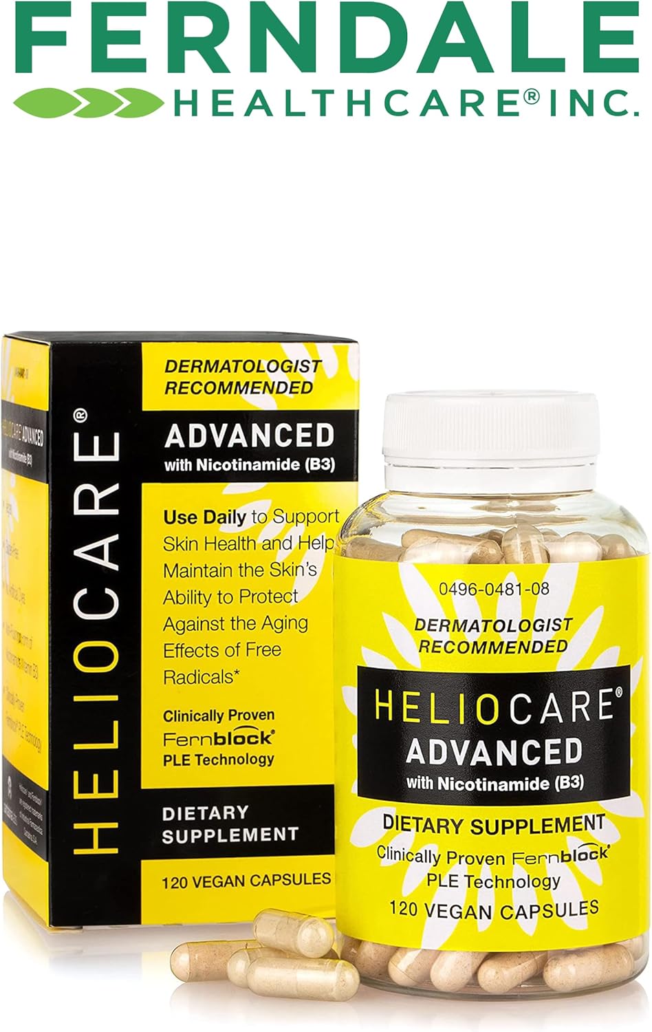 Heliocare Advanced Niacin B3 Supplement – Fernblock PLE 240mg & Vitamin B3 500mg