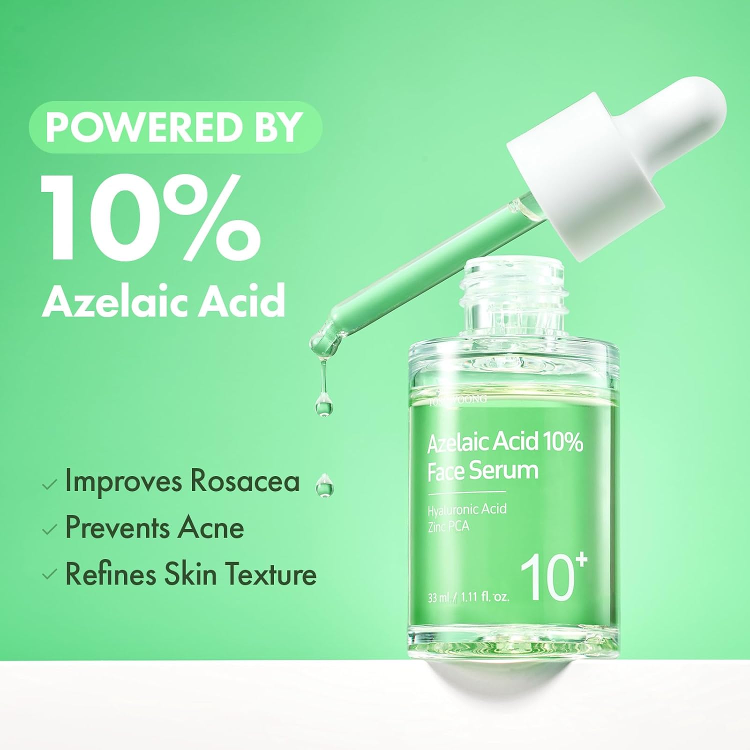 TOSOWOONG Azelaic Acid 10% Face Serum – Redness Soothing, Rosacea & Blemish Care