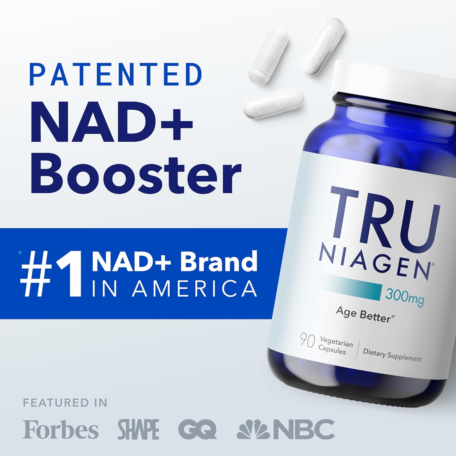 TRU NIAGEN Patented NAD+ Supplement – 300 mg Nicotinamide Riboside (NR) for Anti
