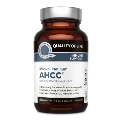 Quality of Life Premium Kinoko Platinum AHCC – 750mg Herbal Supplement for Immun