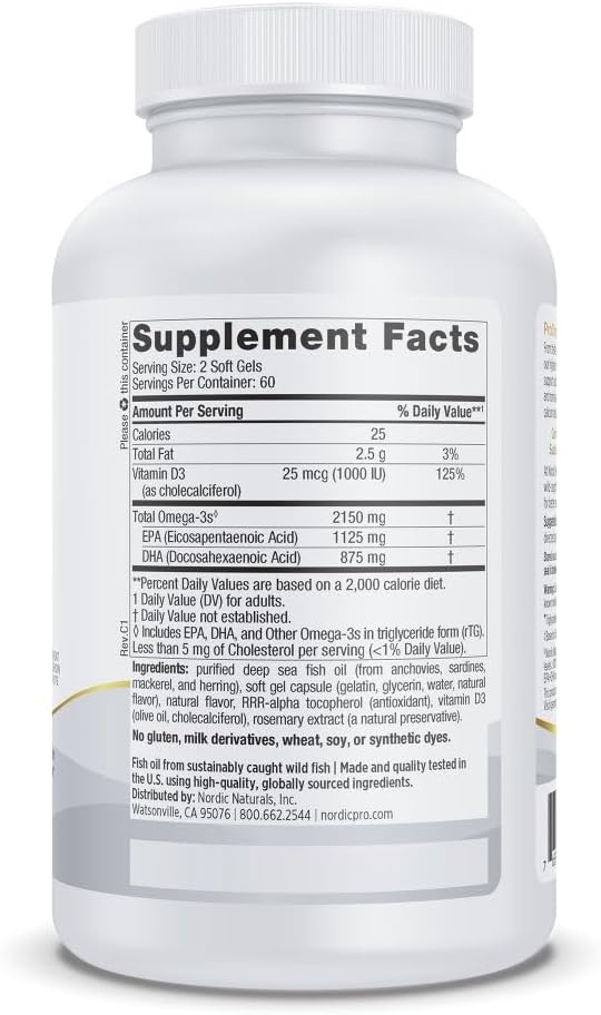 Nordic Naturals ProOmega 2000-D Lemon Flavor – Ultra High-Potency Fish Oil with 