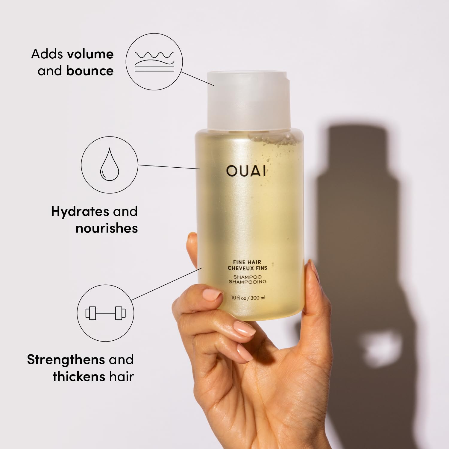 OUAI Fine Shampoo & Conditioner Set – Sulfate-Free Hair Care with Keratin, Marsh