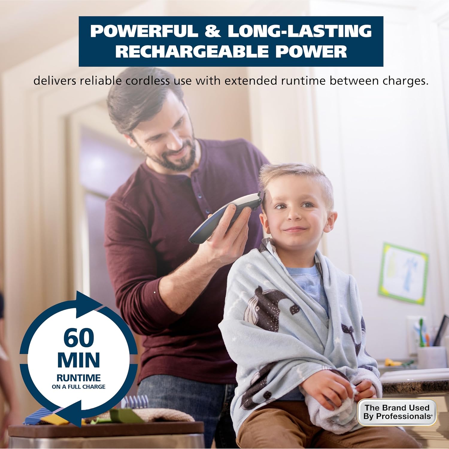 Wahl Color Pro Cordless Hair Clipper & Trimmer 9649P – Rechargeable, Color-Coded