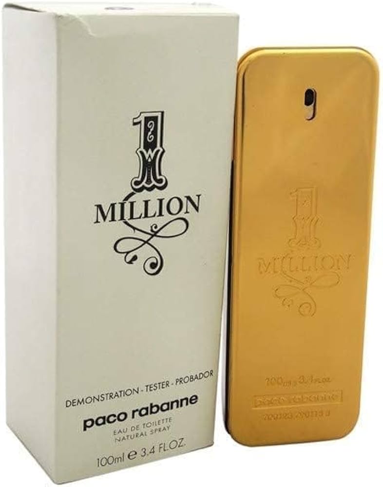 1 Million by Paco Rabanne for Men Eau de Toilette – Tester 3.4 fl oz / 100 ml, W