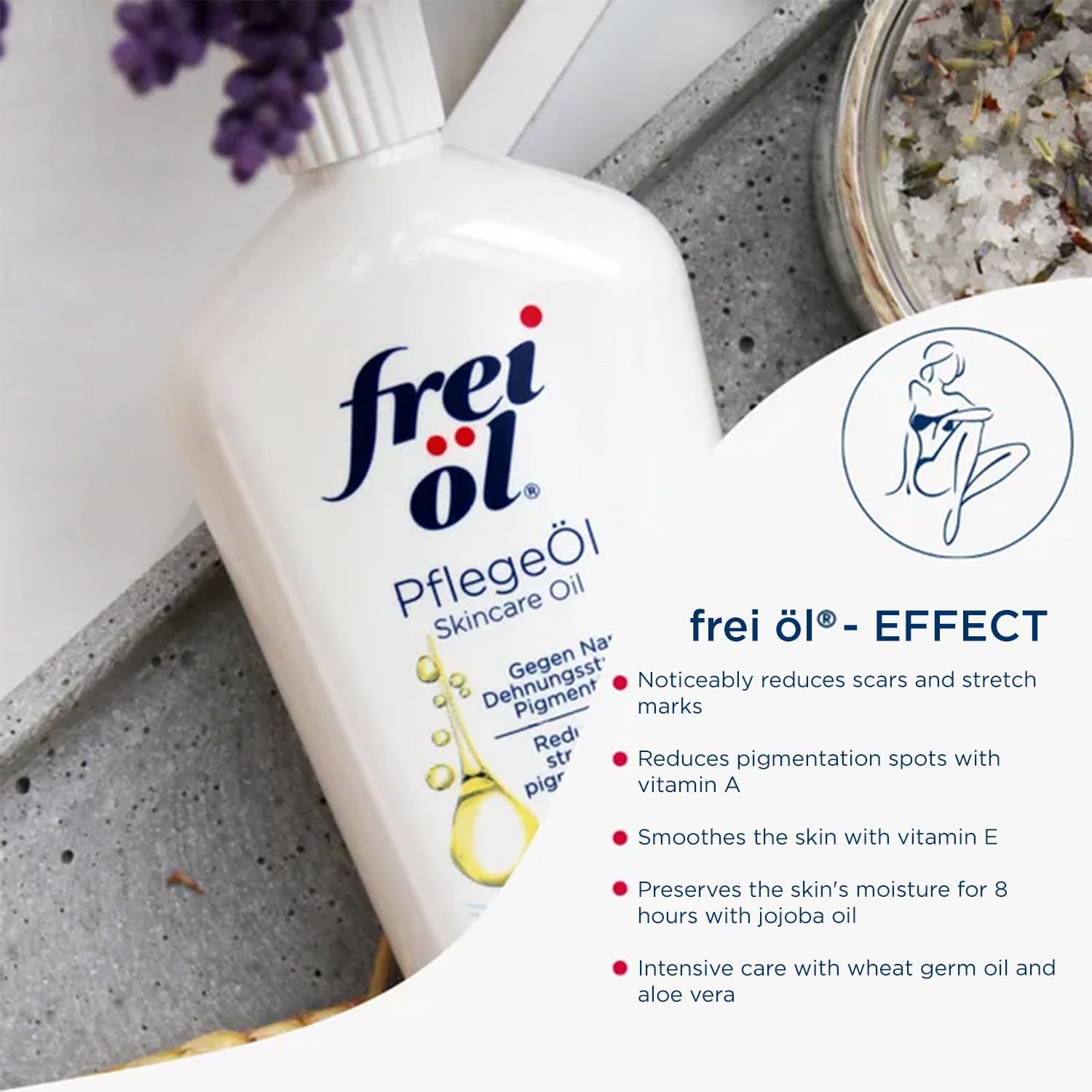 frei öl Skincare Oil – Fast-Absorbing Nourishing Body & Vitamin E Oil for Stretc
