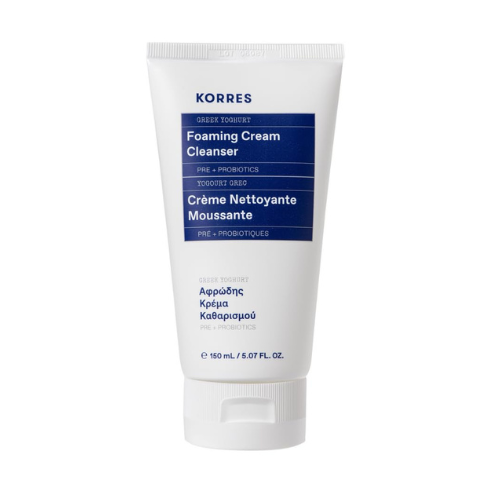 KORRES Greek Yoghurt Foaming Cream Cleanser – Hydrating Deep Cleanse & Makeup Re
