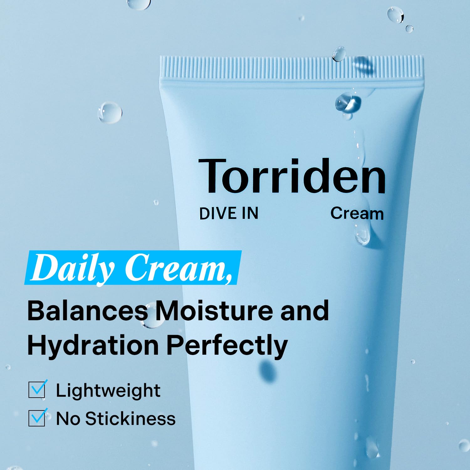 Torriden DIVE IN Cream 80ml – Lightweight Hyaluronic Acid Moisturizer for Sensit