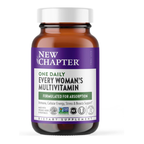 New Chapter Women’s Multivitamin – Hair, Immune & Stress Support with Iron, B6, 