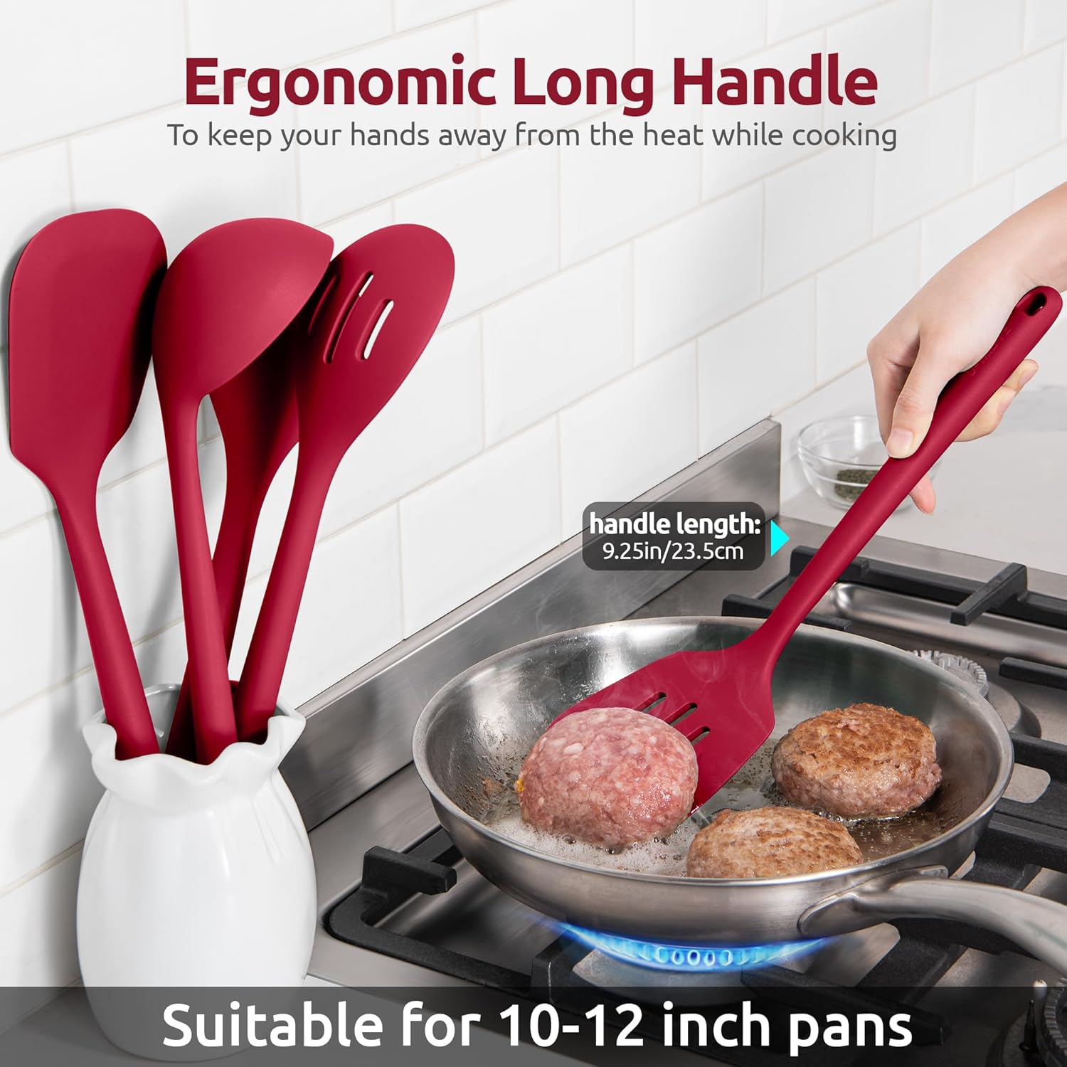 U-Taste Silicone Kitchen Cooking Utensil Set – 5-Piece High Heat Resistant, 13.6