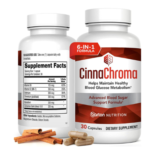 CinnaChroma Capsules – Cinnamon 10:1 Extract with Chromium, Vanadium, Selenium &