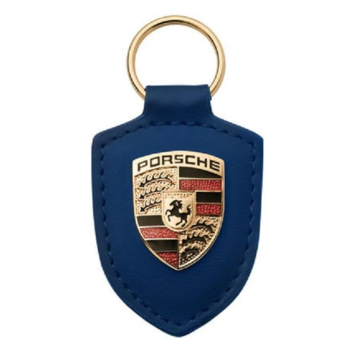 GENUINE Porsche Crest Keyring – Authentic Blue Porsche Logo Keychain, Premium Au